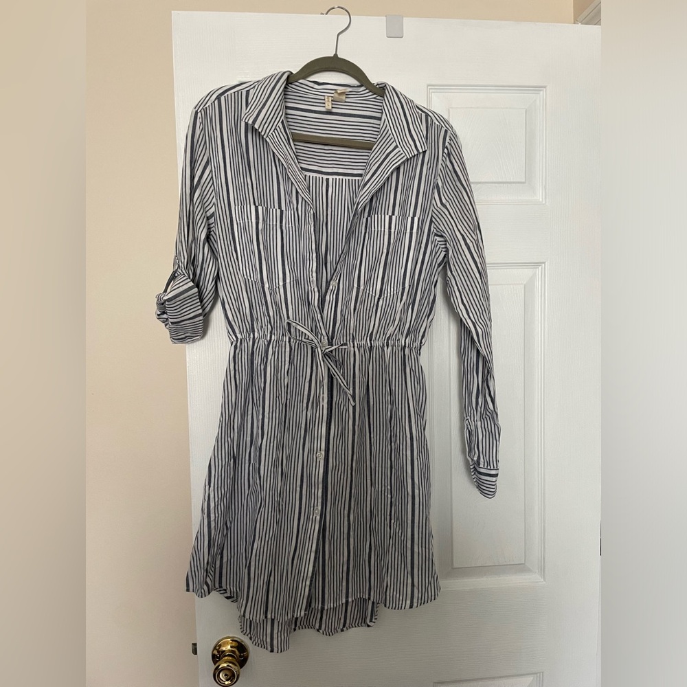 Blue and White Striped Dress Size Large
